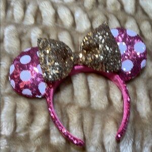 Disney Pink and Gold Sequin Minnie Mouse Ears